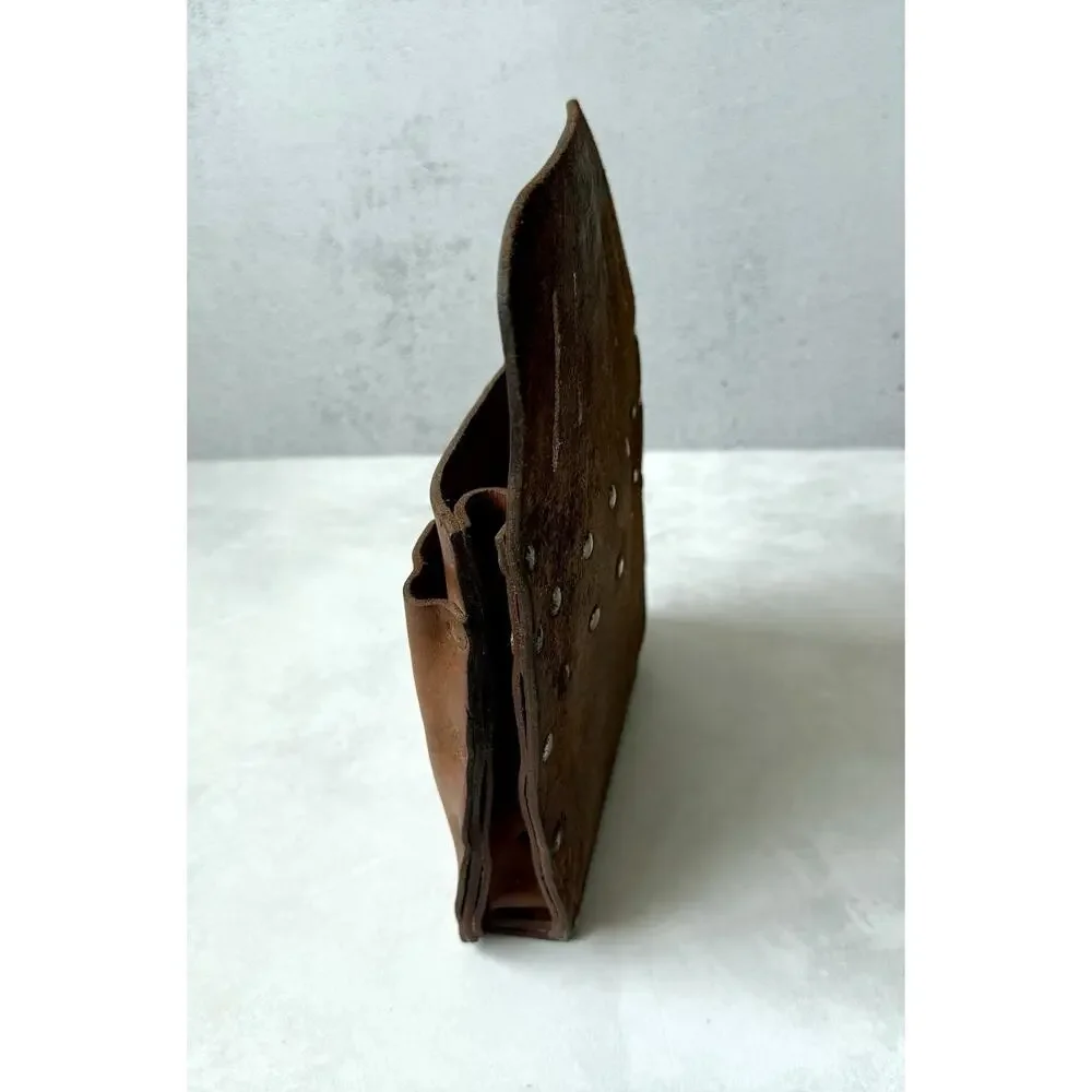 Vintage Leather Tool Pouch Bell System D Telephone Lineman Handyman Belt Loops